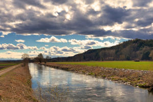 Ein stürmiger Tag. Blick ins Mindeltal südlich von Mindelzell