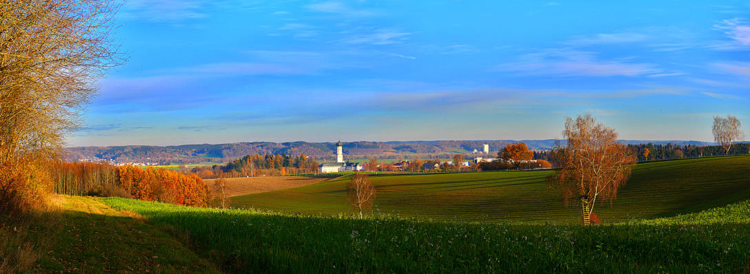 Panoramablick auf Ursberg und das Mindeltal